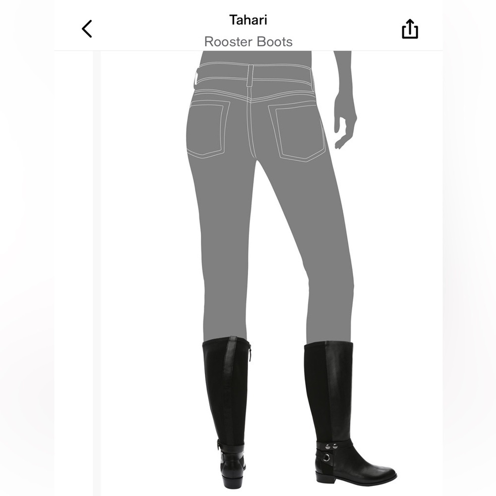 Tahari Black Leather Knee High Boots Size 6.5 - Picture 13 of 13